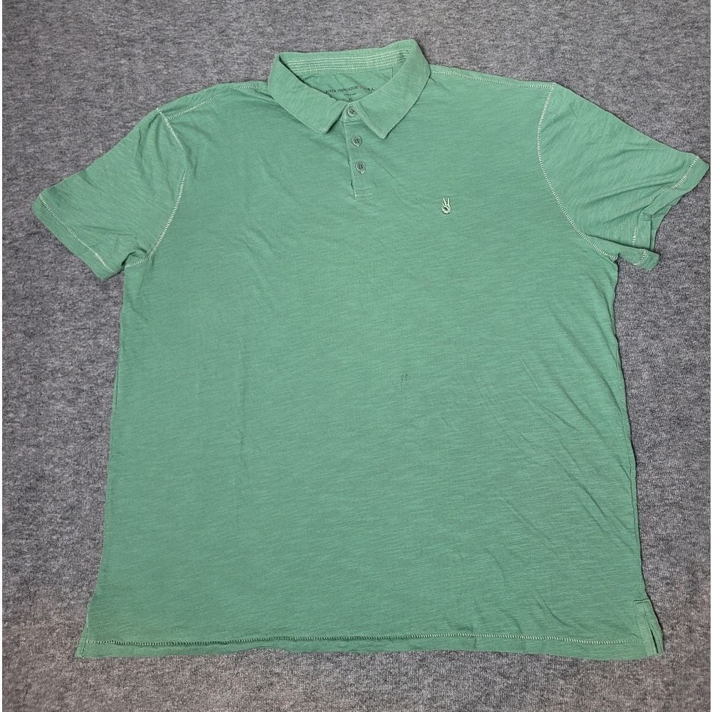 John Varvatos Victor Men's Stub Polo Shirt Size  Regular Fit Green Cotton